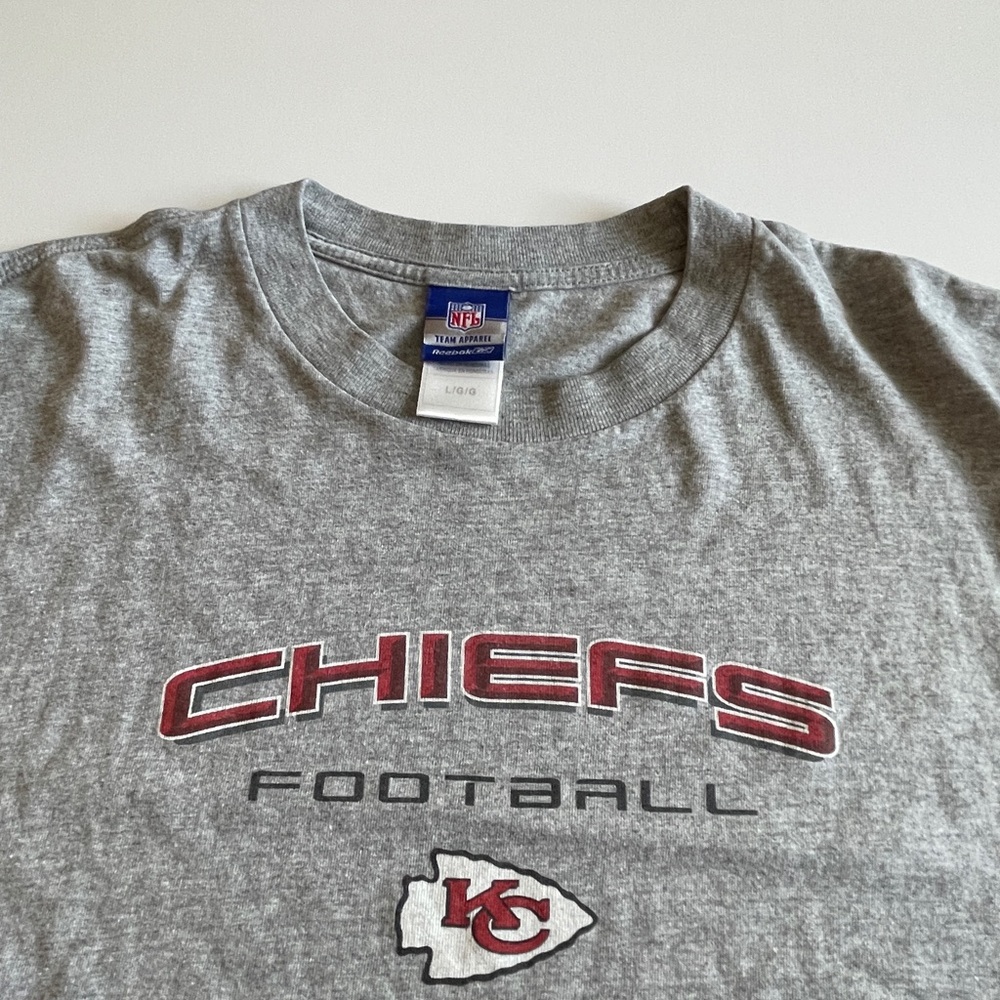 Kansas City Chiefs Vintage NFL Graphic Long Sleeve Tshirt Heather Gray Size L